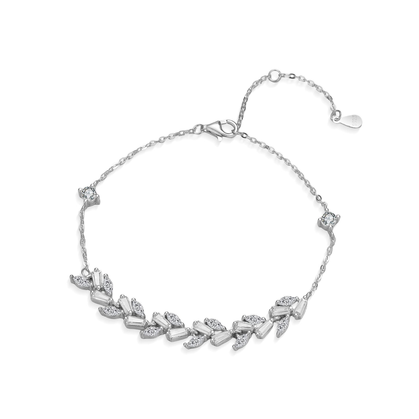 S925 Sterling Silver Bracelet Women's Light Luxury Wind Dance Wheat Wave