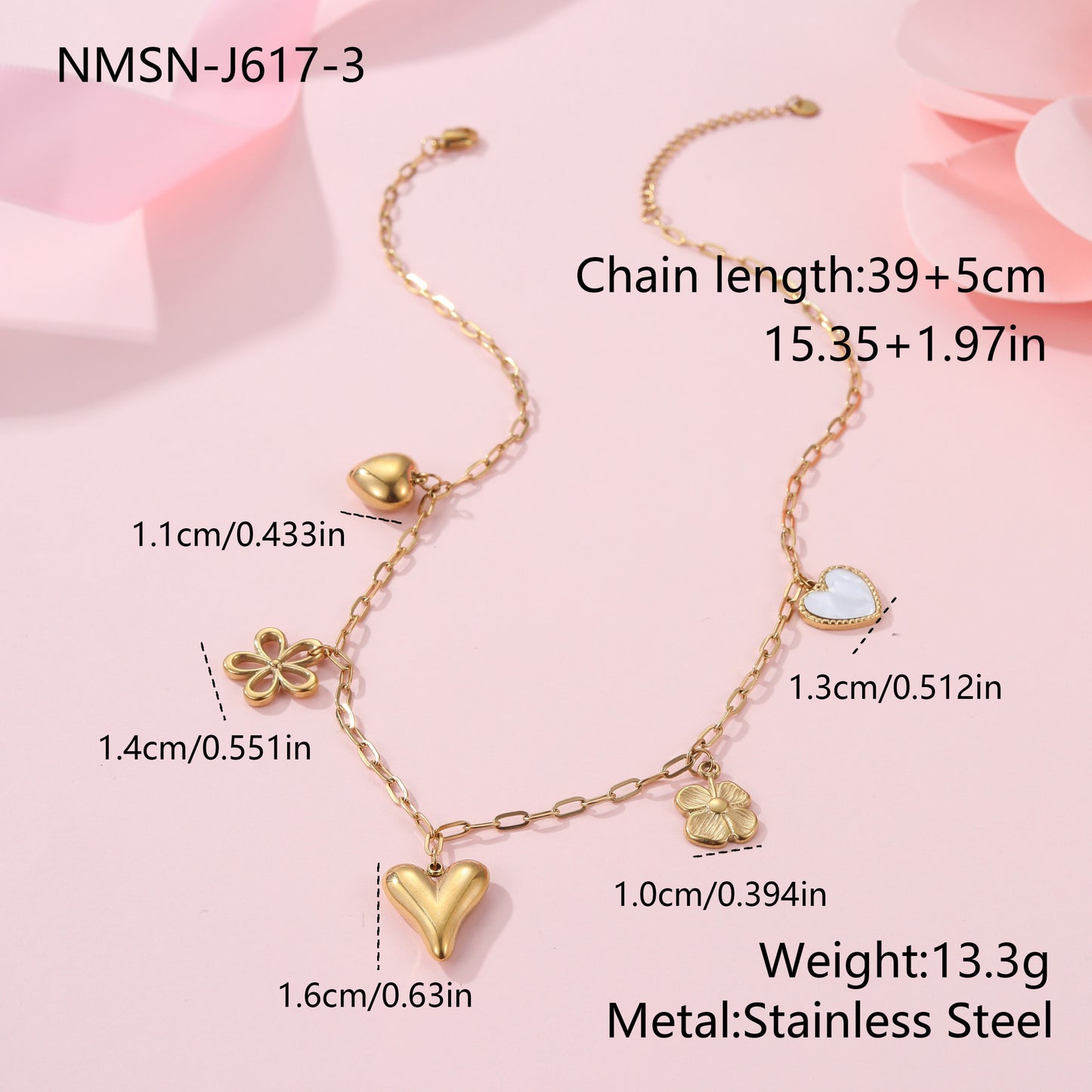 Sun Love Pendant Stainless Steel Necklace