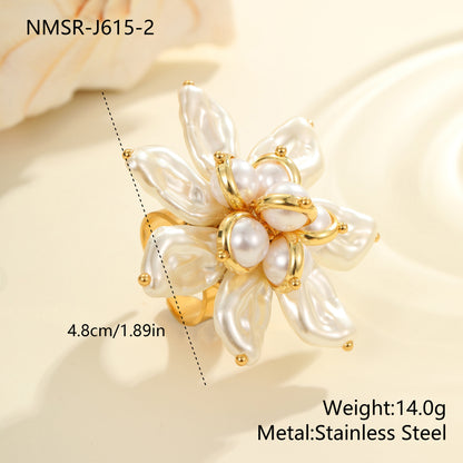 Trendy Dopamine Color Flower Ring Sweet Personality