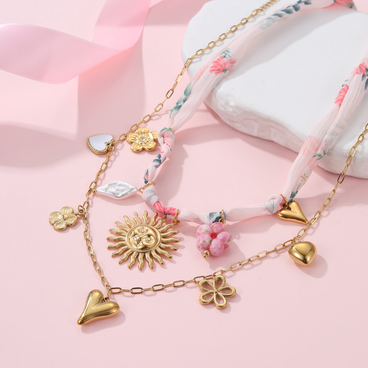 Sun Love Pendant Stainless Steel Necklace