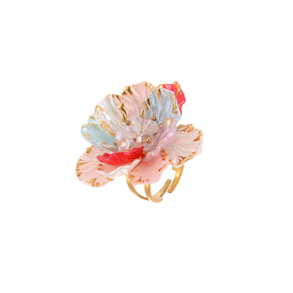 Trendy Dopamine Color Flower Ring Sweet Personality