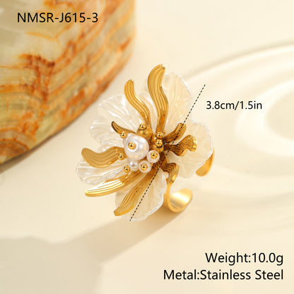 Trendy Dopamine Color Flower Ring Sweet Personality
