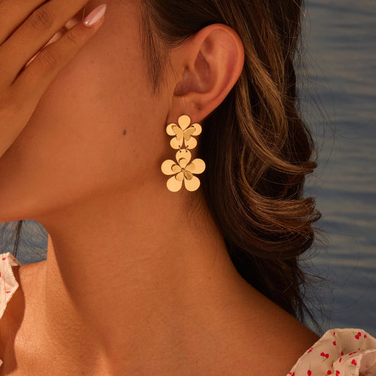 Flower Butterfly Stainless Steel Earrings For Women