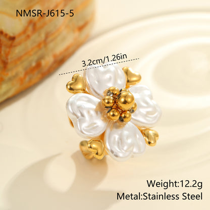 Trendy Dopamine Color Flower Ring Sweet Personality